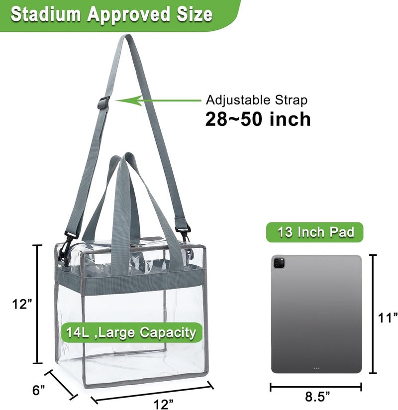 Fammart Clear Beach Bag for Women, Clear Tote Bag with Zipper for Stadium Events, Sports, Concerts, Work - Image 3